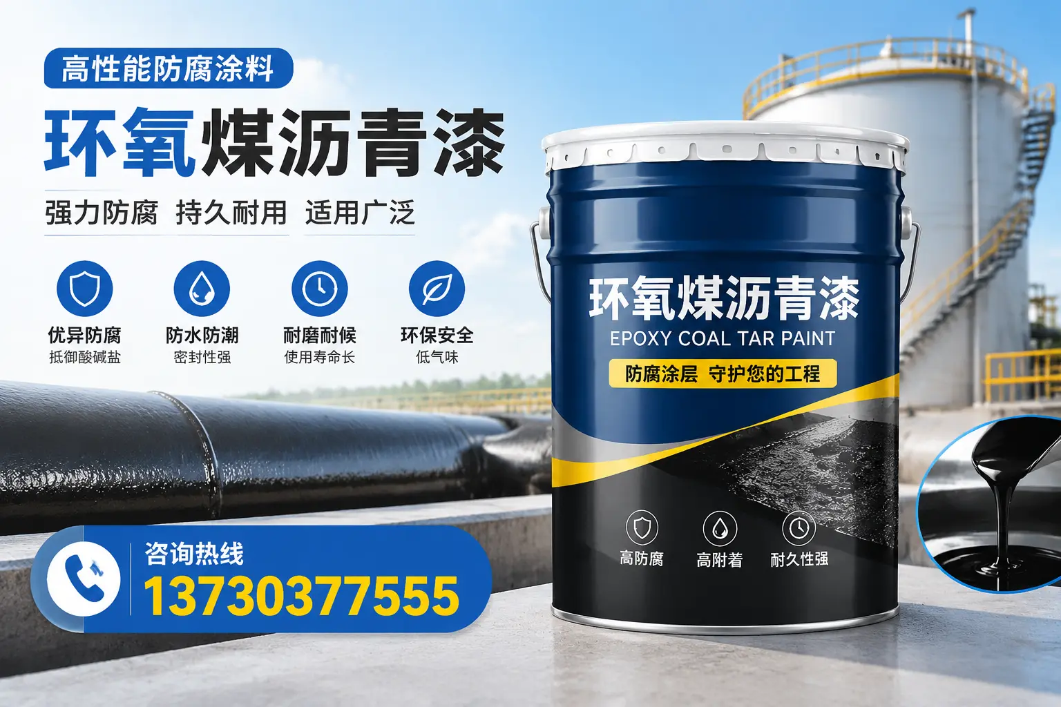 环氧煤沥青漆的耐久性分析，适合淮北的使用场景